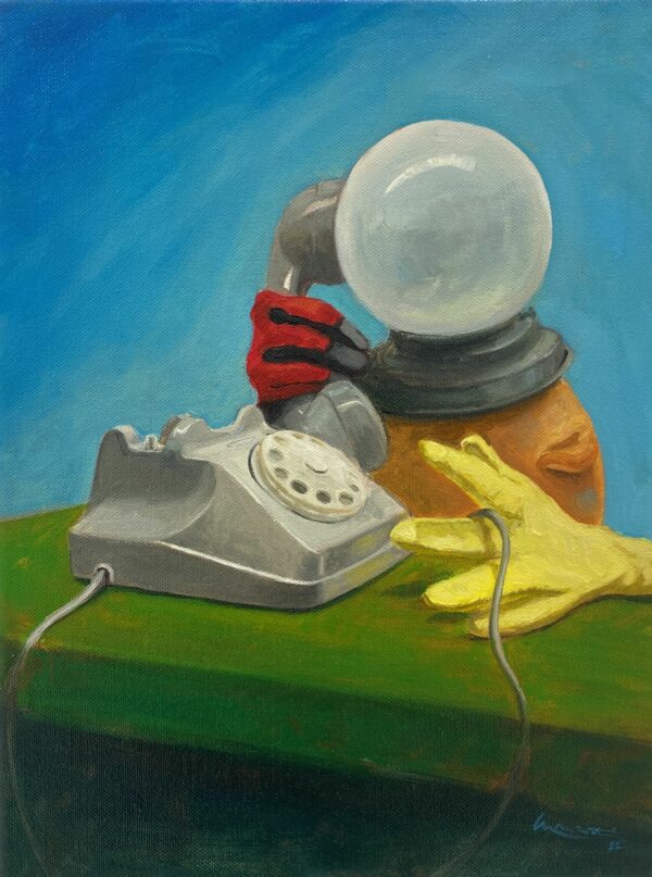 SE TELEFONANDOTI OLIO SU TELA 40X30 2022 €700